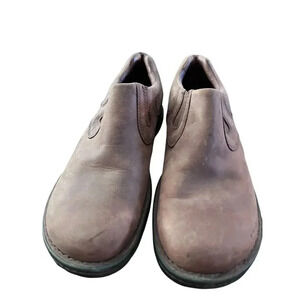 UGG 5909 Brown Leather Euclid Nubuck Slip On Loafers Size 12